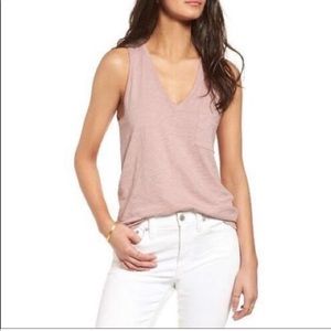 Madewell Whisper Cotton Tank V-neck Pocket